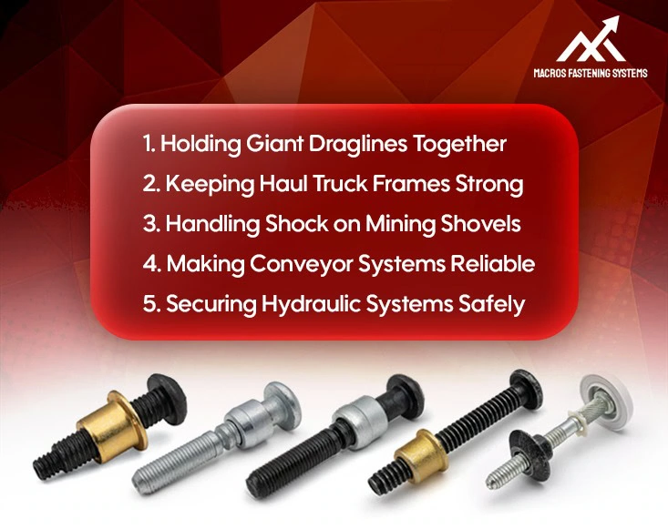 Huck bolts for mining eqipment